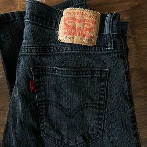 Levi 514 Straight Leg Black Jeans - mens size 34x32